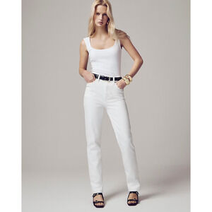 NWT J Crew Classic Straight Jeans 28 28T Tall White Denim Petite BX977 J.Crew
